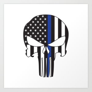 punisher-skull-american-flag-thin-blue-line-prints